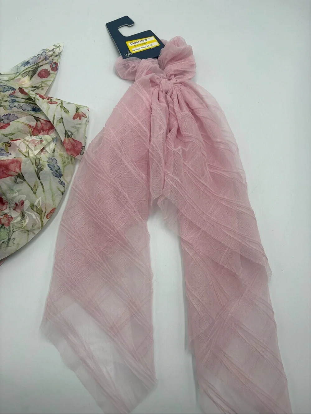 3 Pc Oversized Bow Hair Clip Lot Pink Satin Tulle Floral Long Tail Barrettes